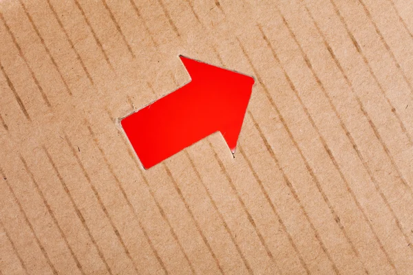 Ok işareti ve karton — Stok fotoğraf