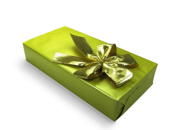 Goldene Geschenkbox. — Stockfoto