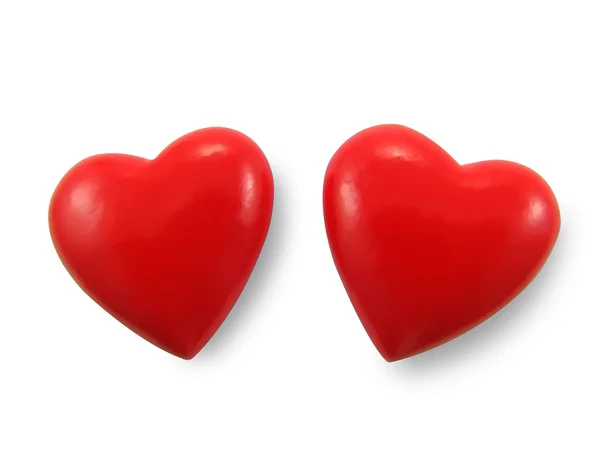 Två röda hjärtan. — Stockfoto