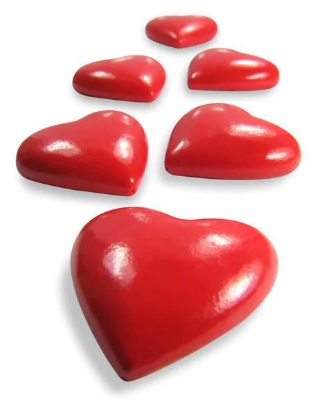 Röda hjärtan. — Stockfoto