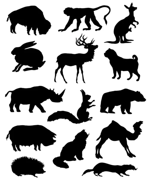 Silhouette animals. — Stock Vector