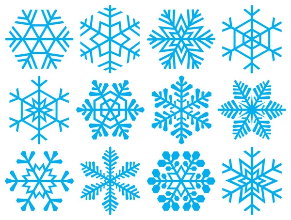 Verzameling van sneeuwvlokken. — Stockvector