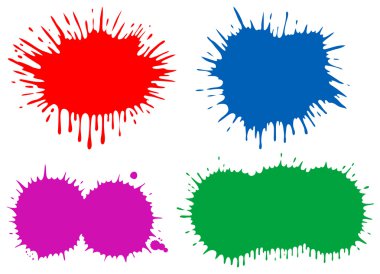 Various blobs of multicoloured ink. clipart