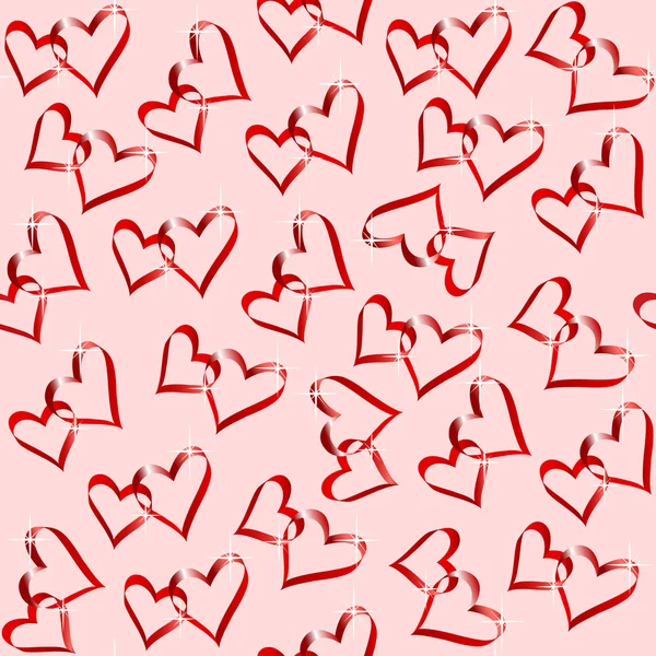 Vector wallpaper van gekoppelde harten. — Stockvector