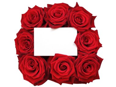 Rose bouquet with a note. clipart