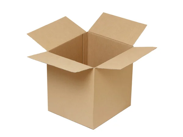 Otevřít kartonovou krabici. — Stock fotografie