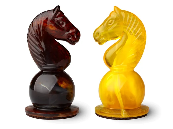 Cavalli a scacchi in confronto . — Foto Stock