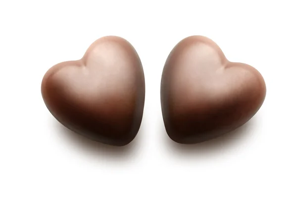 Zwei Schokoladenherzen. — Stockfoto