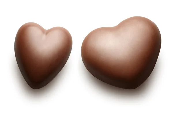 Deux coeurs chocolat . — Photo