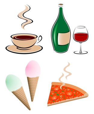 Vector illustrations for diner advert. clipart