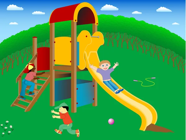 On the playground. — Stock Vector