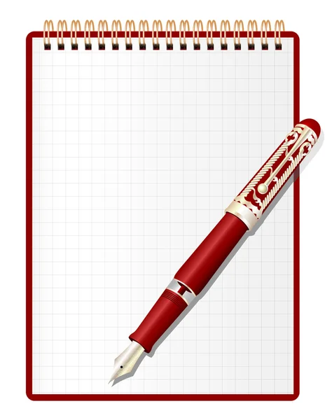 Σημειωματάριο και το μελάνι της πένας. — Διανυσματικό Αρχείο