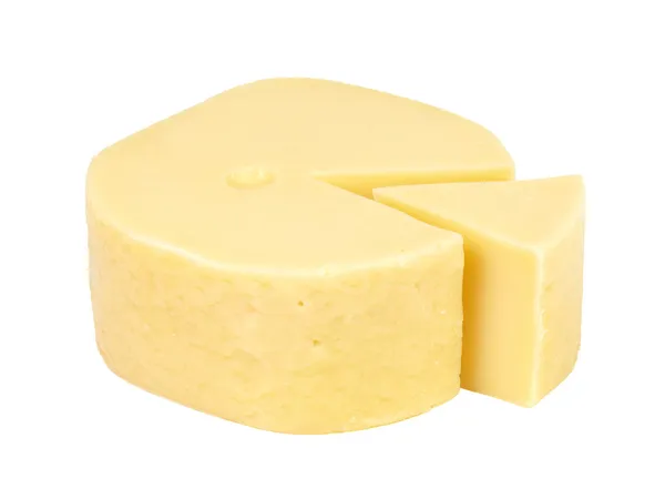 Big wedge of cut cheese. — Stock Photo, Image