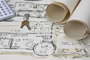 The blueprint of a house clipart