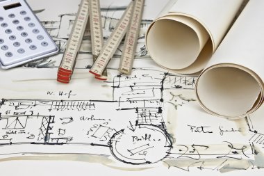 The blueprint of a house clipart