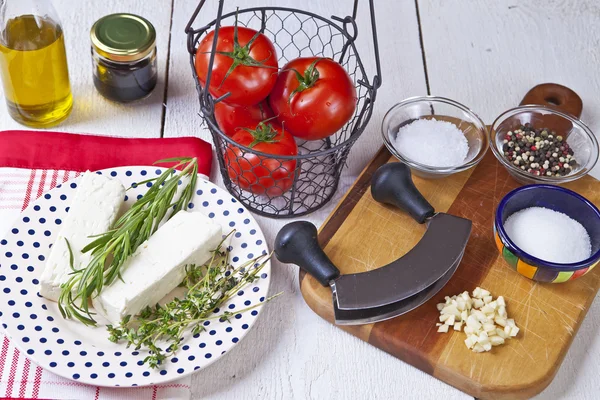 Fırında beyaz peynir için malzemeler Telifsiz Stok Fotoğraflar