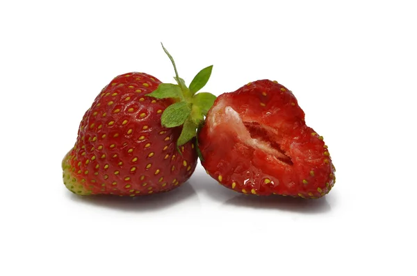 Φρέσκο, φράουλες, απομονωμένη, — Φωτογραφία Αρχείου