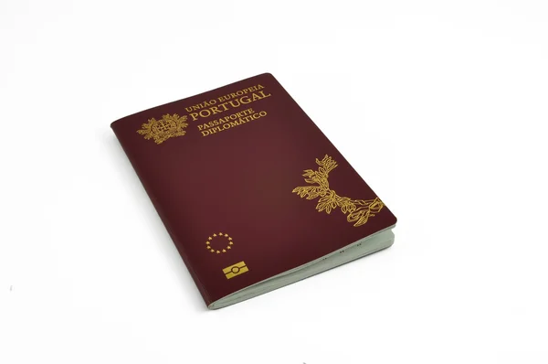 최신 포르투갈어 외교 여권 생체 인식 스톡 이미지