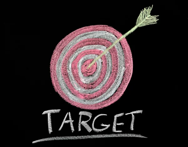 Target op een schoolbord — Stockfoto