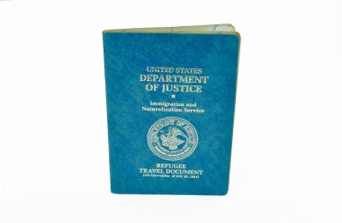 US refugee travel document clipart