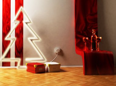 Christmas interior clipart