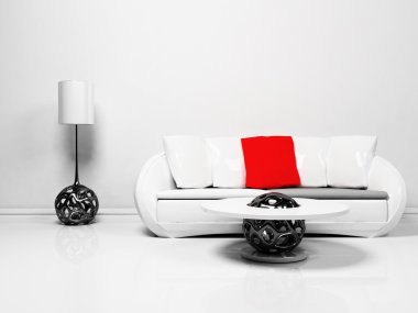 Modern interior design of living room clipart