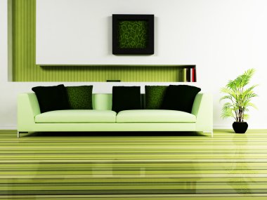 Modern interior design of living room clipart