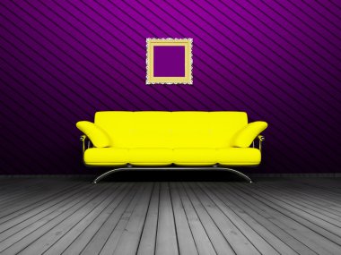 Sarı bir kanepe yatak odası, modern iç mekan tasarımları