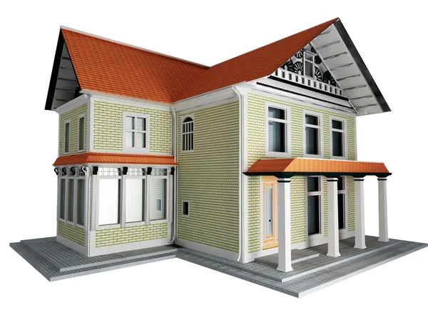 3d model of the cottage isolated — Stock Photo, Image