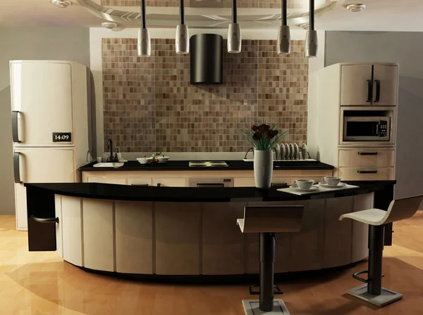 Uma cozinha moderna — Fotografia de Stock