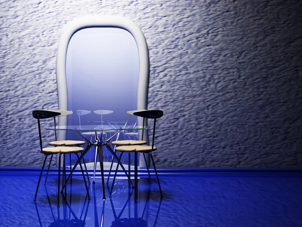 Дизайн інтер'єру елегантної їдальні в стилі хай-тек — стокове фото