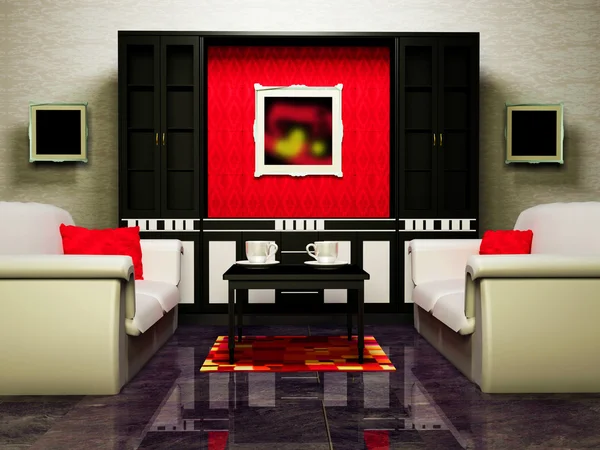 リビングルームのインテリアデザイン — ストック写真