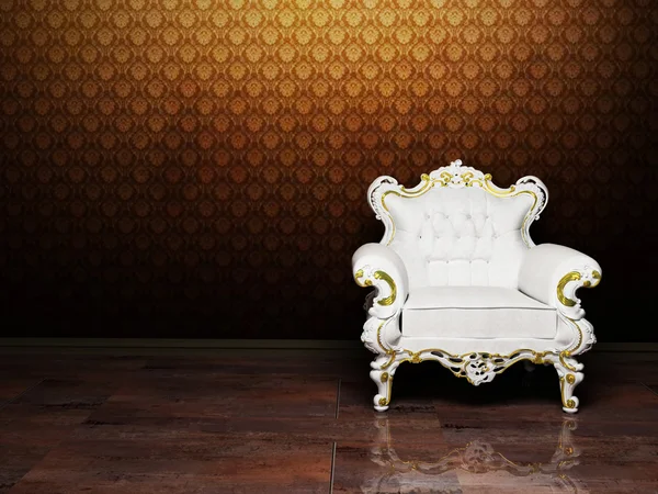 Дизайн интерьера с классическим элегантным креслом — стоковое фото