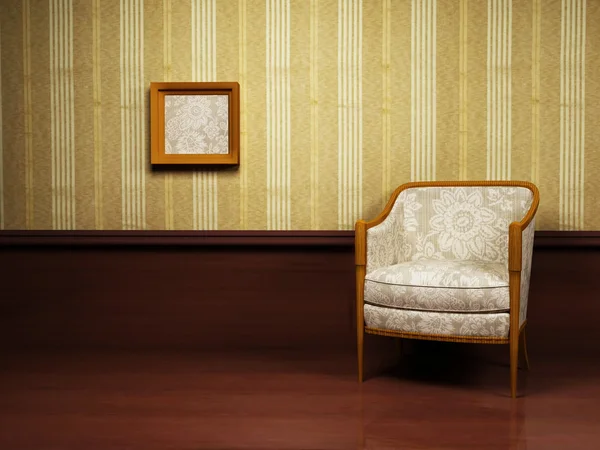 Εσωτερική διακόσμηση με ένα κλασικό κομψό πολυθρόνα — Φωτογραφία Αρχείου