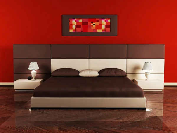 Moderno design interno della camera da letto — Foto Stock