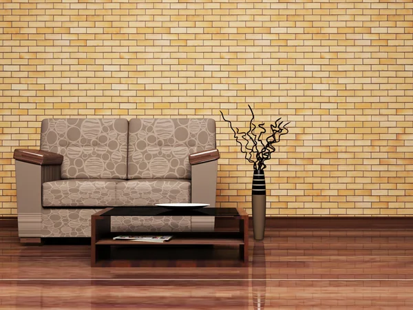 Diseño interior moderno de sala de estar —  Fotos de Stock