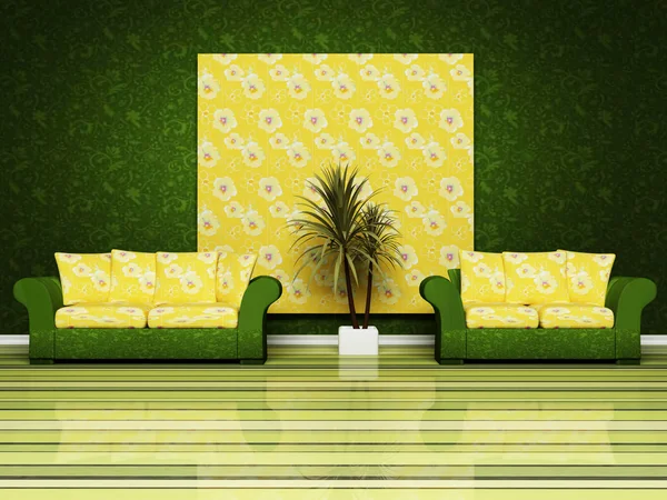 Moderní design interiéru obývacího pokoje — Stock fotografie