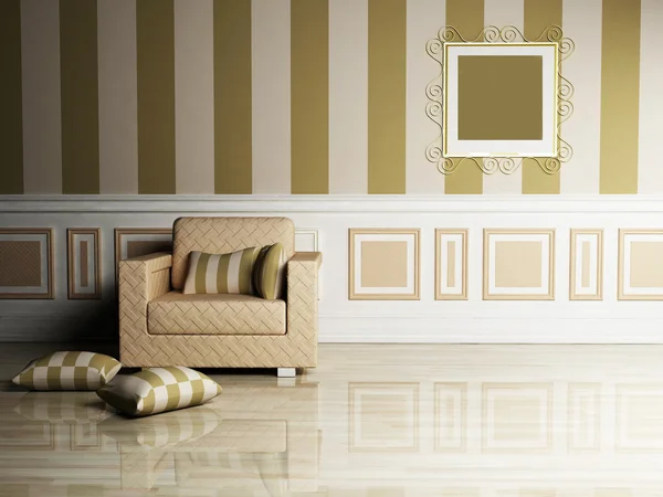 Klasický design interiéru obývacího pokoje — Stock fotografie