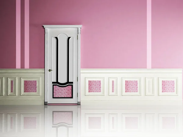 Inredning scenen med en fin klassisk dörr — Stockfoto