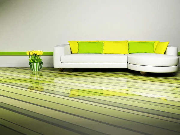 Bright interior desing of living room — Stock Photo, Image