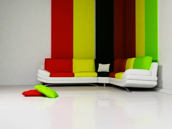 Bright interior of modern living-room — Stock Photo, Image
