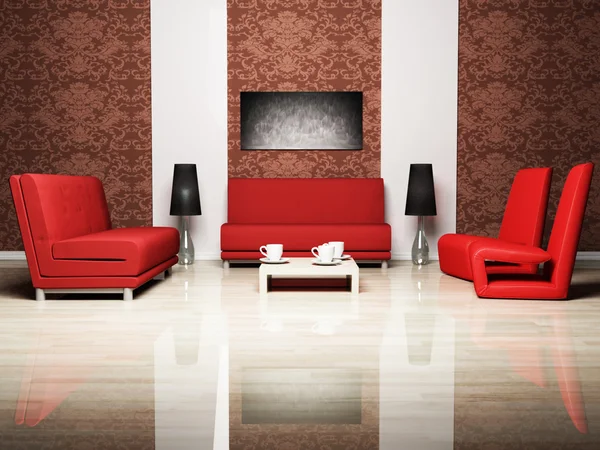 Diseño interior moderno de sala de estar — Foto de Stock