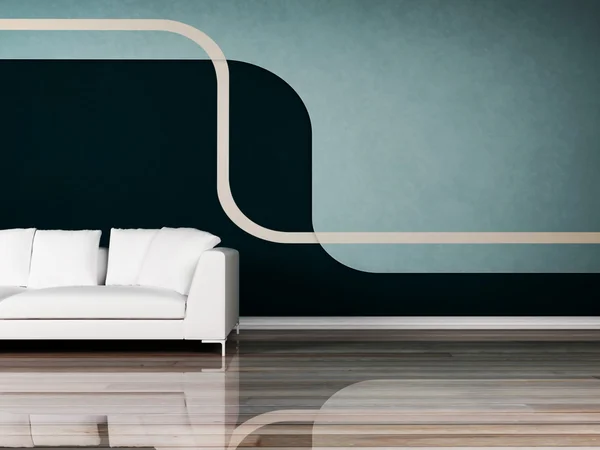 Design intérieur moderne du salon avec un canapé — Photo