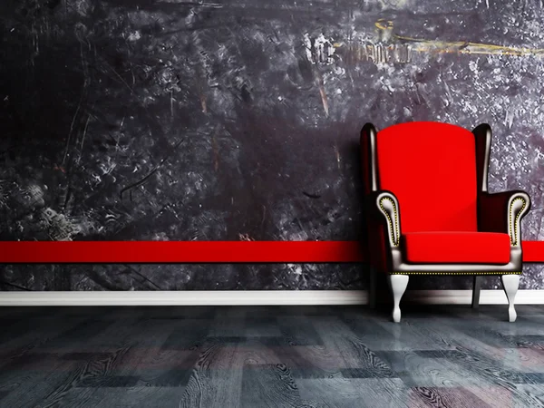 赤い古典的な肘掛け椅子 — ストック写真