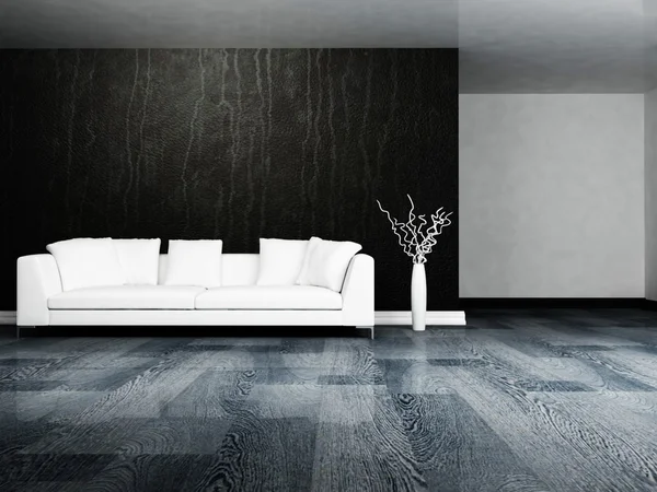 Moderno design interno del soggiorno con divano — Foto Stock