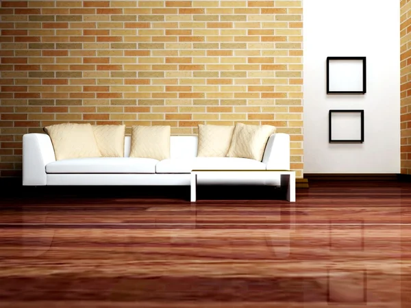 Design de interiores moderno da sala de estar com — Fotografia de Stock
