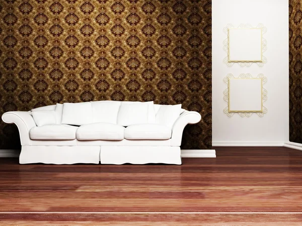 Diseño interior moderno de la sala de estar con sofá —  Fotos de Stock