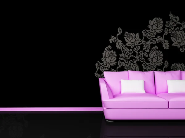 Modern inredning av vardagsrum med en soffa — Stockfoto