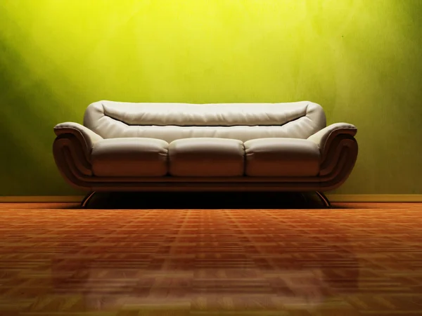 Scena di design interno con un bel divano — Foto Stock