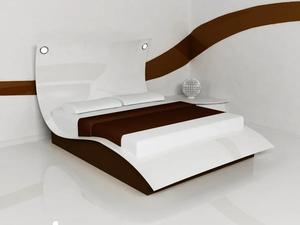 Μοντέρνο εσωτερικό σχεδιασμό του κρεβάτι δωμάτιο — Φωτογραφία Αρχείου